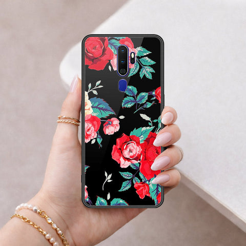 Oppo A9 2020 Cover - Floral Series - HQ Ultra Shine Premium Infinity Glass Soft Silicon Borders Case