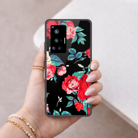 Vivo X70 Pro Cover - Floral Series - HQ Ultra Shine Premium Infinity Glass Soft Silicon Borders Case