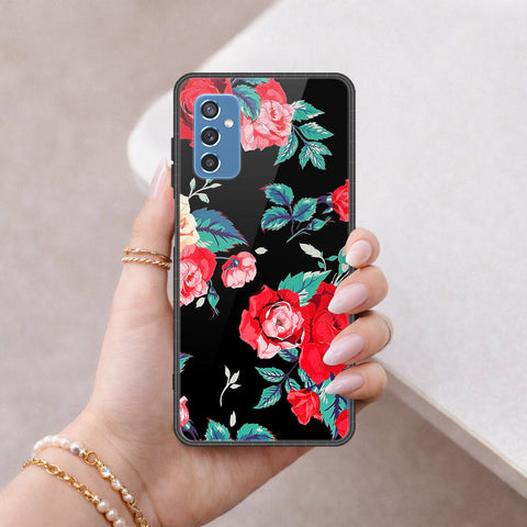 Samsung Galaxy M52 5G Cover - Floral Series - HQ Ultra Shine Premium Infinity Glass Soft Silicon Borders Case