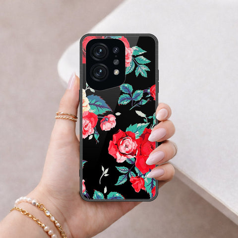 Oppo Find X5 Cover - Floral Series - HQ Ultra Shine Premium Infinity Glass Soft Silicon Borders Case