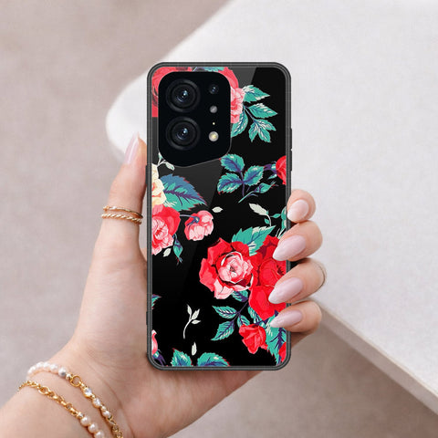 Oppo Find X5 Pro Cover - Floral Series - HQ Ultra Shine Premium Infinity Glass Soft Silicon Borders Case