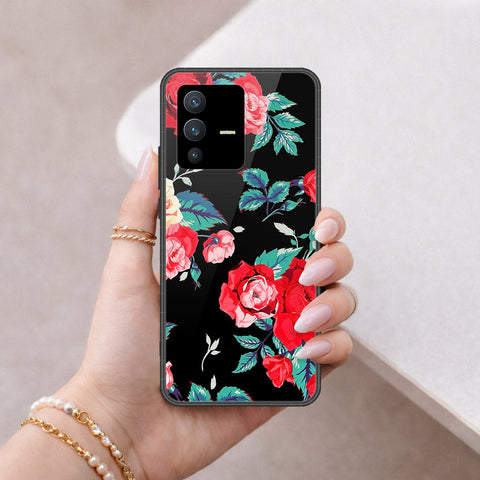 Vivo S12 Cover - Floral Series - HQ Ultra Shine Premium Infinity Glass Soft Silicon Borders Case