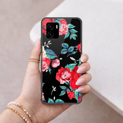Vivo Y01 Cover - Floral Series - HQ Ultra Shine Premium Infinity Glass Soft Silicon Borders Case