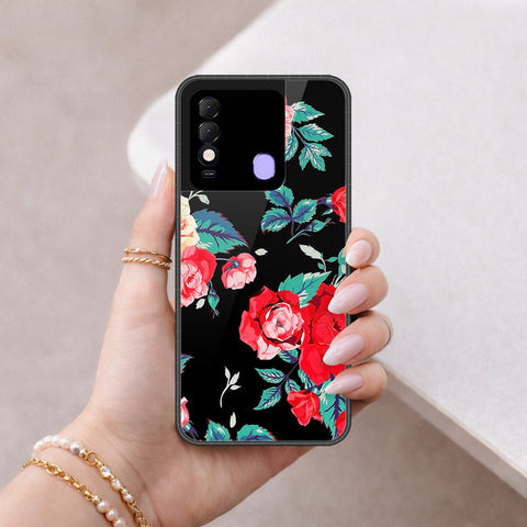 Tecno Spark 8 Cover - Floral Series - HQ Ultra Shine Premium Infinity Glass Soft Silicon Borders Case