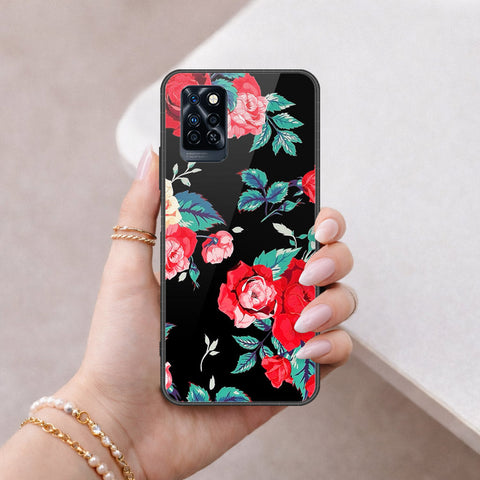 Infinix Note 10 Pro Cover - Floral Series - HQ Ultra Shine Premium Infinity Glass Soft Silicon Borders Case