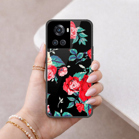 OnePlus 10R Cover - Floral Series - HQ Ultra Shine Premium Infinity Glass Soft Silicon Borders Case