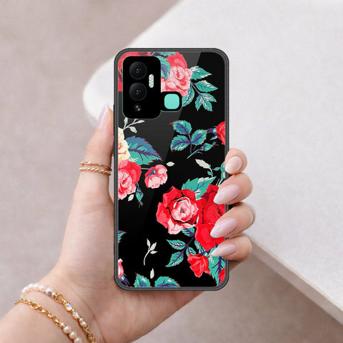 Infinix Hot 12i Cover - Floral Series - HQ Ultra Shine Premium Infinity Glass Soft Silicon Borders Case