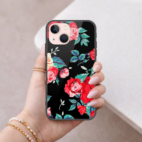 iPhone 14 - Floral Series - HQ Ultra Shine Premium Infinity Glass Soft Silicon Borders Case