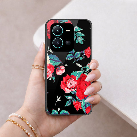 Vivo V25 5G Cover - Floral Series - HQ Ultra Shine Premium Infinity Glass Soft Silicon Borders Case