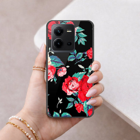 Vivo V25e Cover - Floral Series - HQ Ultra Shine Premium Infinity Glass Soft Silicon Borders Case