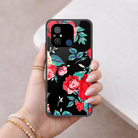 Xiaomi Poco C55 Cover - Floral Series - HQ Ultra Shine Premium Infinity Glass Soft Silicon Borders Case