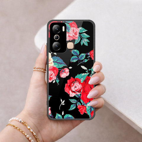 Infinix Hot 20i Cover - Floral Series - HQ Ultra Shine Premium Infinity Glass Soft Silicon Borders Case