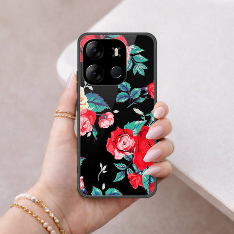 Tecno Spark Go 2023 Cover - Floral Series - HQ Ultra Shine Premium Infinity Glass Soft Silicon Borders Case
