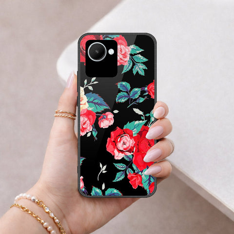 Realme C30 Cover - Floral Series - HQ Ultra Shine Premium Infinity Glass Soft Silicon Borders Case