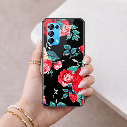 Oppo Reno 5 4G Cover - Floral Series - HQ Ultra Shine Premium Infinity Glass Soft Silicon Borders Case