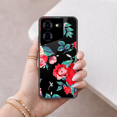 Tecno Pova 5 Pro Cover - Floral Series - HQ Ultra Shine Premium Infinity Glass Soft Silicon Borders Case