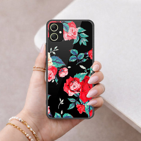 Samsung Galaxy A05 Cover - Floral Series - HQ Ultra Shine Premium Infinity Glass Soft Silicon Borders Case