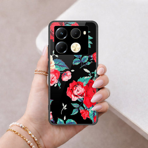 Infinix Note 40 Pro Cover - Floral Series - HQ Ultra Shine Premium Infinity Glass Soft Silicon Borders Case