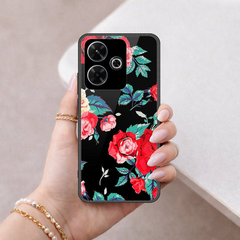 Xiaomi Redmi Note 13R Cover - Floral Series - HQ Ultra Shine Premium Infinity Glass Soft Silicon Borders Case