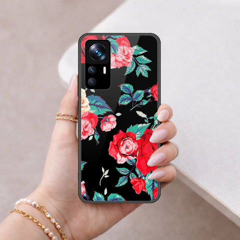 Xiaomi 12 Cover - Floral Series - HQ Ultra Shine Premium Infinity Glass Soft Silicon Borders Case