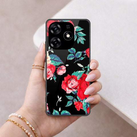 Tecno Spark 10 Pro Cover - Floral Series - HQ Ultra Shine Premium Infinity Glass Soft Silicon Borders Case