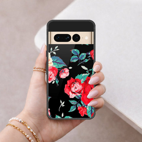 Google Pixel 7 Pro Cover - Floral Series - HQ Ultra Shine Premium Infinity Glass Soft Silicon Borders Case