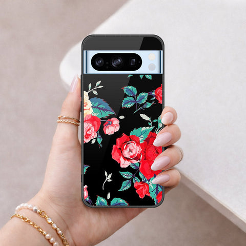 Google Pixel 8 Pro Cover - Floral Series - HQ Ultra Shine Premium Infinity Glass Soft Silicon Borders Case