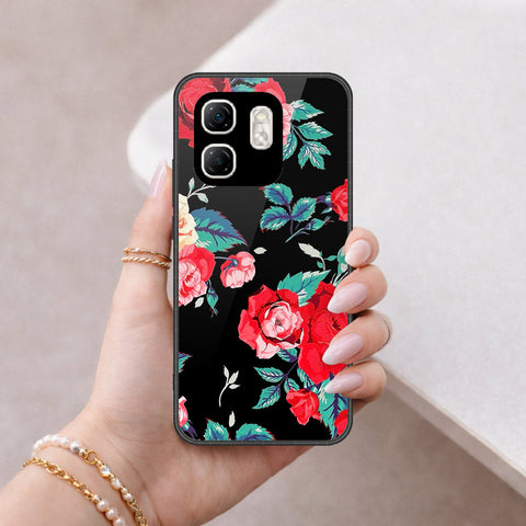 Infinix Hot 50i Cover - Floral Series - HQ Ultra Shine Premium Infinity Glass Soft Silicon Borders Case