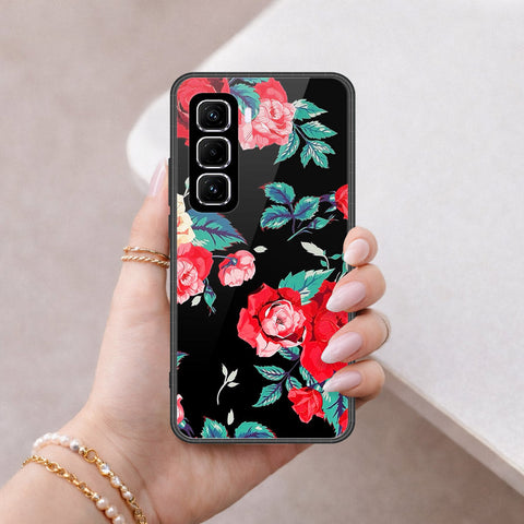 Infinix Hot 50 Pro Plus Cover - Floral Series - HQ Ultra Shine Premium Infinity Glass Soft Silicon Borders Case