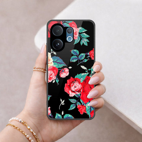 Vivo V60 Cover - Floral Series - HQ Ultra Shine Premium Infinity Glass Soft Silicon Borders Case