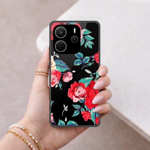 Xiaomi Redmi Note 14 4G Cover - Floral Series - HQ Ultra Shine Premium Infinity Glass Soft Silicon Borders Case