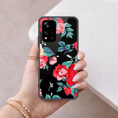 Xiaomi Redmi Note 11 5G Cover - Floral Series - HQ Ultra Shine Premium Infinity Glass Soft Silicon Borders Case
