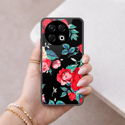Tecno Spark 30 Pro Cover - Floral Series - HQ Ultra Shine Premium Infinity Glass Soft Silicon Borders Case