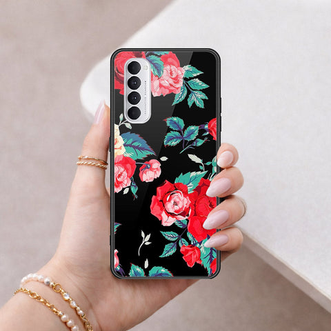 Oppo Reno 4 Pro Cover - Floral Series - HQ Ultra Shine Premium Infinity Glass Soft Silicon Borders Case