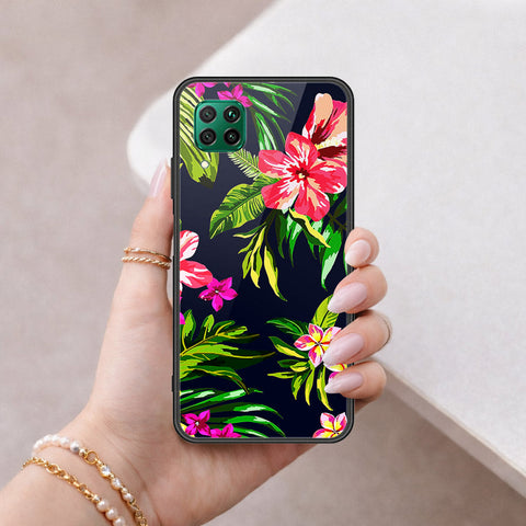 Huawei Nova 7i Cover - Floral Series - HQ Ultra Shine Premium Infinity Glass Soft Silicon Borders Case