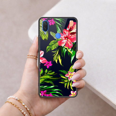 Huawei Nova 3 Cover - Floral Series - HQ Ultra Shine Premium Infinity Glass Soft Silicon Borders Case