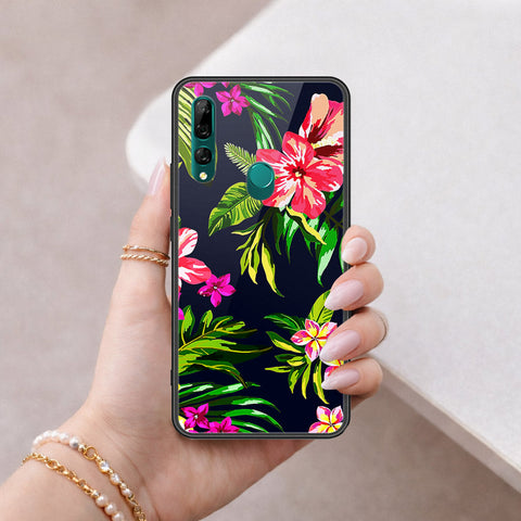 Huawei Y9 Prime 2019 Cover - Floral Series - HQ Ultra Shine Premium Infinity Glass Soft Silicon Borders Case