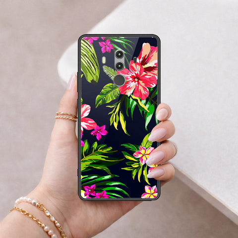 Huawei Mate 10 Pro Cover - Floral Series - HQ Ultra Shine Premium Infinity Glass Soft Silicon Borders Case