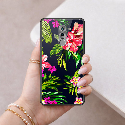 Huawei Honor 6X Cover - Floral Series - HQ Ultra Shine Premium Infinity Glass Soft Silicon Borders Case