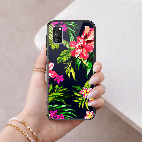 Samsung Galaxy M02s Cover - Floral Series - HQ Ultra Shine Premium Infinity Glass Soft Silicon Borders Case
