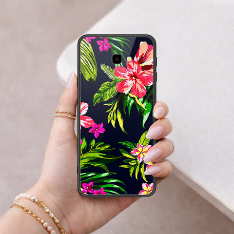 Samsung Galaxy J4 Plus Cover - Floral Series - HQ Ultra Shine Premium Infinity Glass Soft Silicon Borders Case
