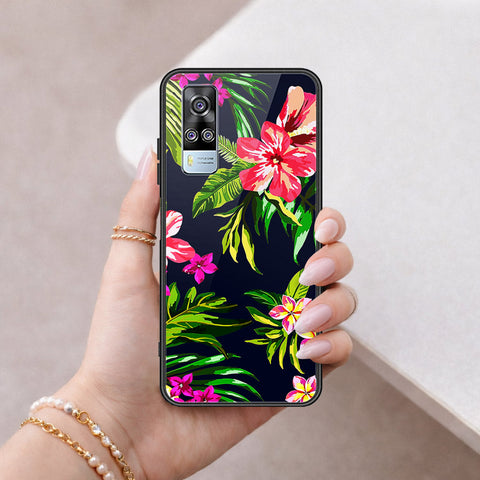 Vivo Y31 Cover - Floral Series - HQ Ultra Shine Premium Infinity Glass Soft Silicon Borders Case
