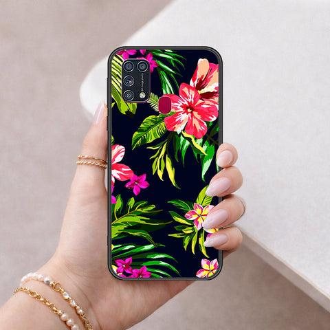 Samsung Galaxy F41 Cover - Floral Series - HQ Ultra Shine Premium Infinity Glass Soft Silicon Borders Case