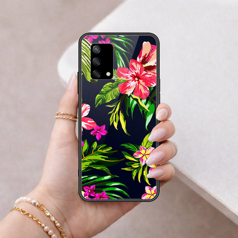 Oppo F19s Cover - Floral Series - HQ Ultra Shine Premium Infinity Glass Soft Silicon Borders Case