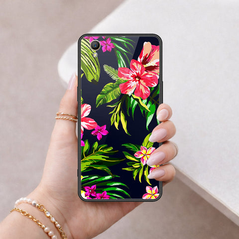 Oppo A37 Cover - Floral Series - HQ Ultra Shine Premium Infinity Glass Soft Silicon Borders Case
