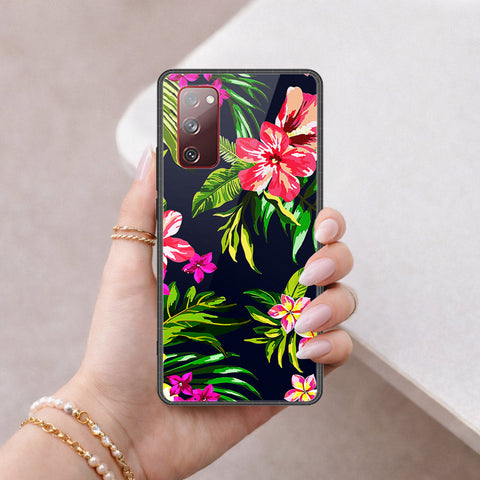 Samsung Galaxy S20 FE Cover - Floral Series - HQ Ultra Shine Premium Infinity Glass Soft Silicon Borders Case