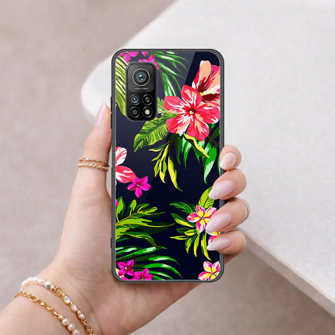 Xiaomi Mi 10T Pro Cover - Floral Series - HQ Ultra Shine Premium Infinity Glass Soft Silicon Borders Case