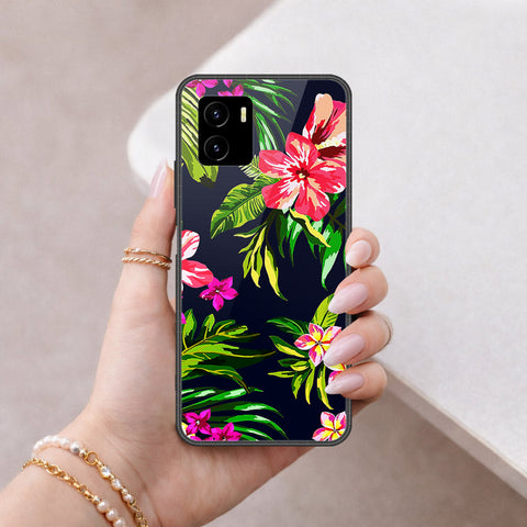 Vivo Y01 Cover - Floral Series - HQ Ultra Shine Premium Infinity Glass Soft Silicon Borders Case