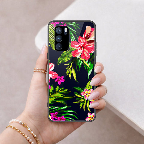 Oppo Reno 6 Pro 5G Cover - Floral Series - HQ Ultra Shine Premium Infinity Glass Soft Silicon Borders Case