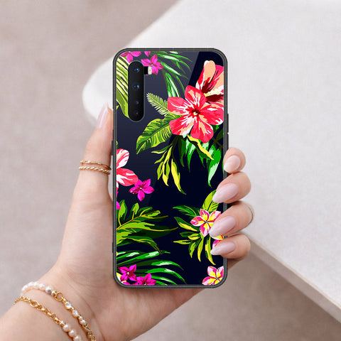 OnePlus Nord Cover - Floral Series - HQ Ultra Shine Premium Infinity Glass Soft Silicon Borders Case
